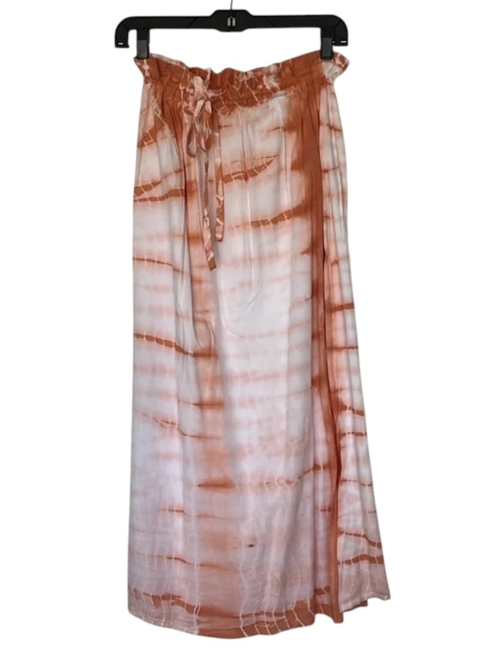 NWT Emerson Fry White & Orange /Terracotta Drawstring Tie Dye Midi Skirt SMALL
